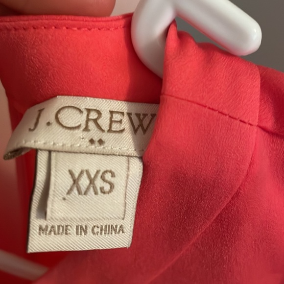 J.Crew size XXS coral blouse open back with snap closure - Picture 3 of 6